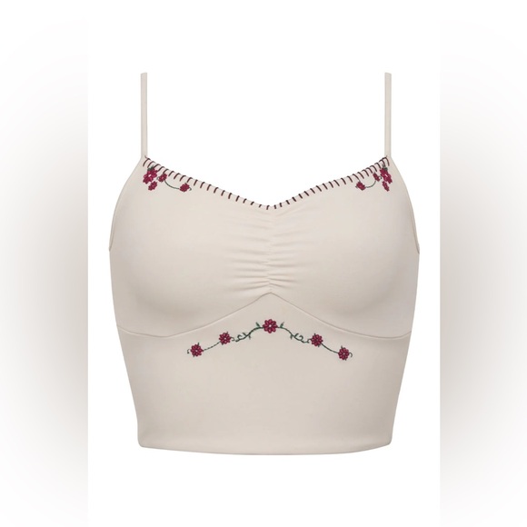 Frankie's Bikinis Other - FRANKIES BIKINIS Jasmine Floral Embroidered Tankini Bikini Top Size Medium